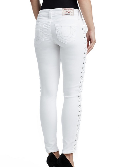 NWT TRUE RELIGION SUPER SKINNY LACE UP ANKLE JEAN - Picture 3 of 6